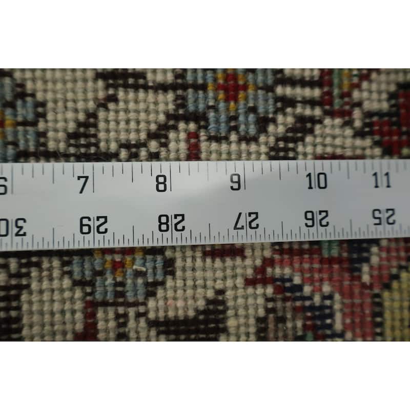Hand Knotted Oriental 100% Wool Carpet Traditional Geometric Beige & Ivories Tabriz Area Rug - 11' 3'' X 8' 2''