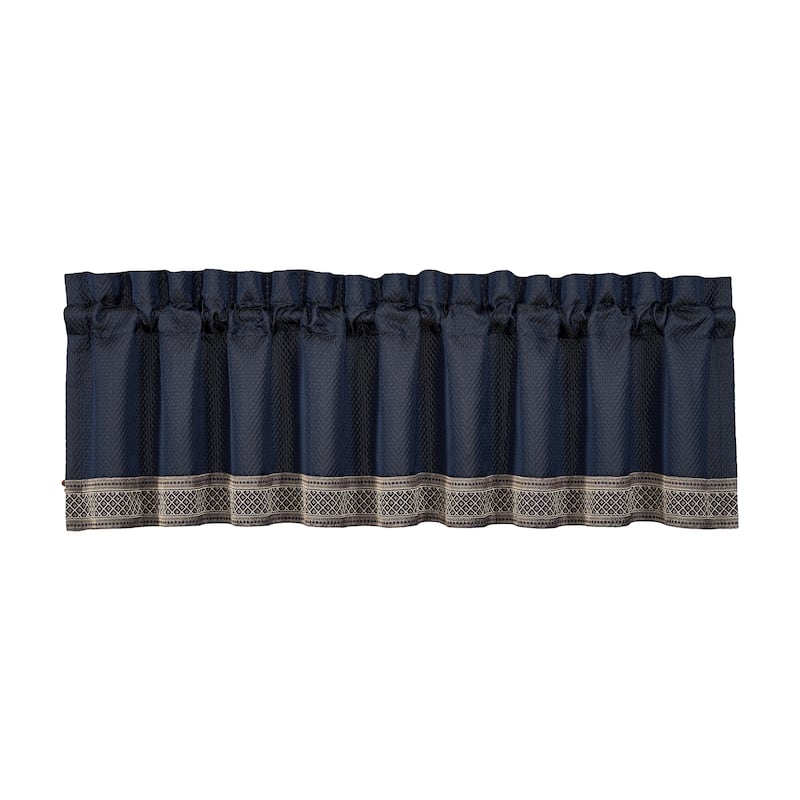 J. Queen New York Excelsior Royal Blue Window Straight Valance