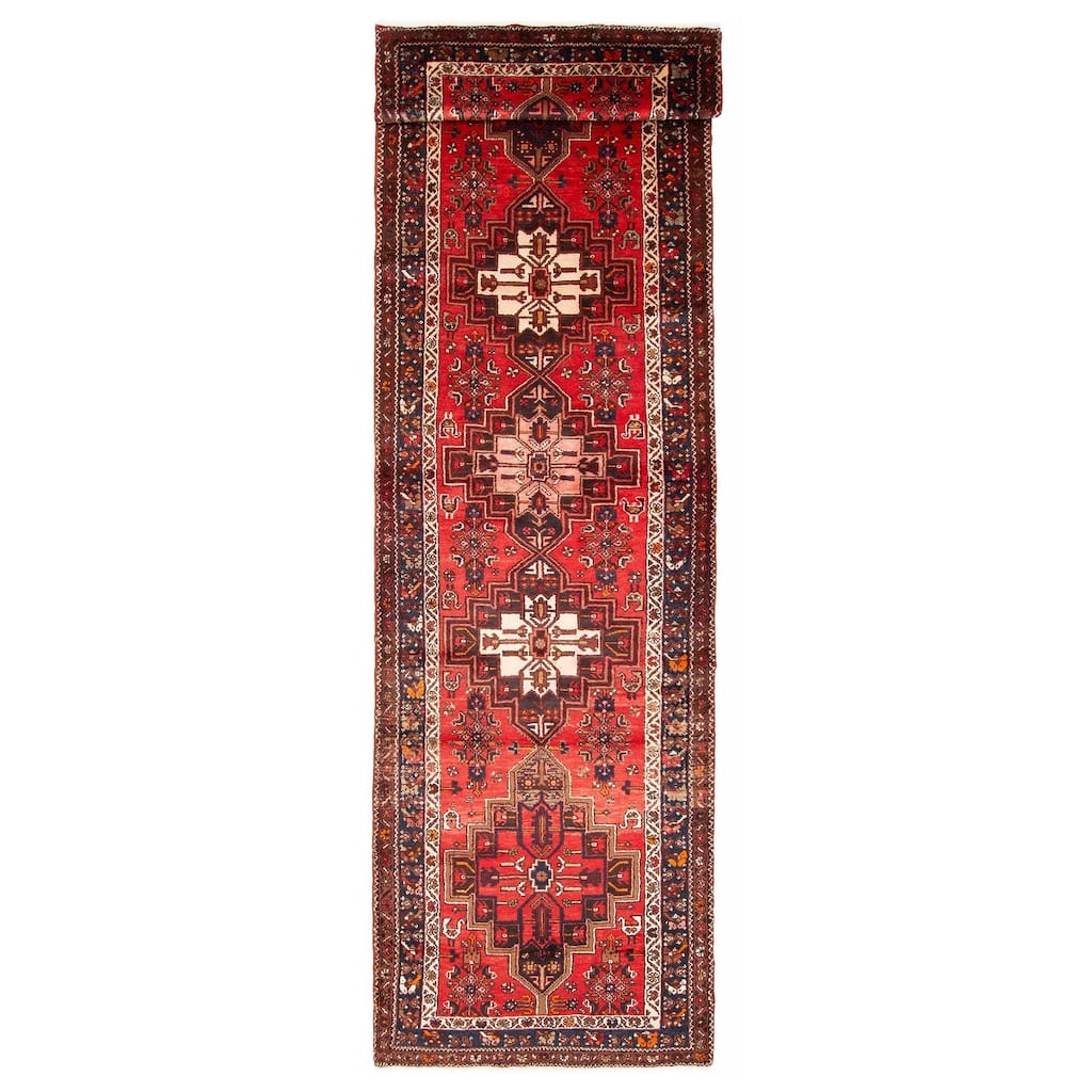 ECARPETGALLERY Hand-knotted Anadol Red Wool Rug - 3'7 x 13'0