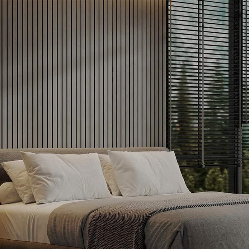 47" * 23" 3D Wood Slat Acoustic Wall Panels for Wall and Ceiling Decor, 4 Pcs - 47.24 inches D × 23.62 inches W × 0.82 inches H