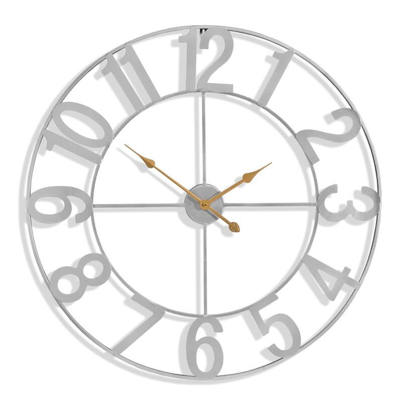 Sorbus Large Wall Clock 32" - Battery Operated Analog Large Clock (Black) - White