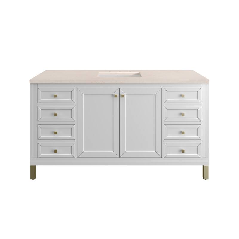 James Martin Vanities Chicago 60" Single Basin Hardwood Vanity Set