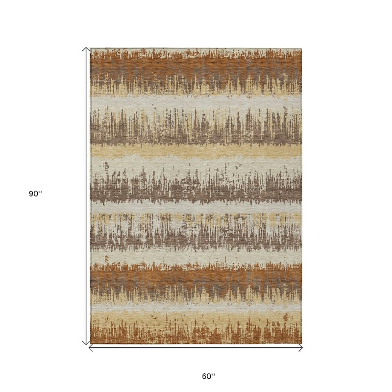 HomeRoots Striped Transitional Rectangle Outdoor Rug