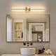 preview thumbnail 65 of 119, 1-Light Black/ Gold/ Nickel Modern Long Linear Strip Wall Sconce Dimmable LED Bathroom Vanity Light