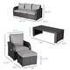 Thumbnail 7, Outsunny 6-Piece Outdoor Rattan Patio Sofa Set with 3-Seat Couch, 2 Recliners, 2 Ottoman Footrests, & Coffee Table, Grey. Changes active main hero.
