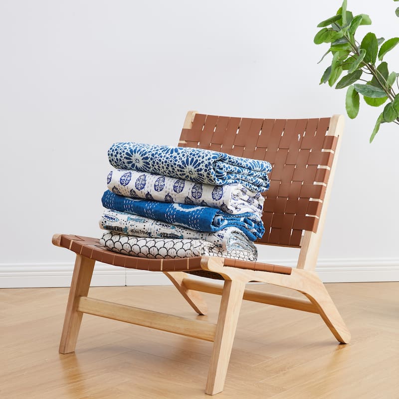 Melange Hand Stitched Kantha Block Print Coverlets and Shams