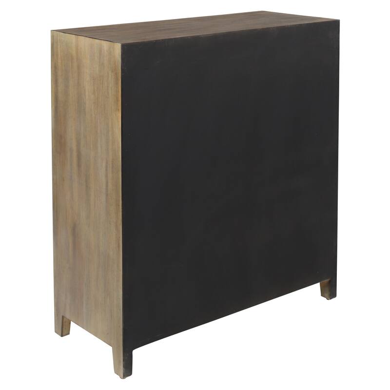 Brown Wood Bohemian Cabinet 36 x 32 x 14