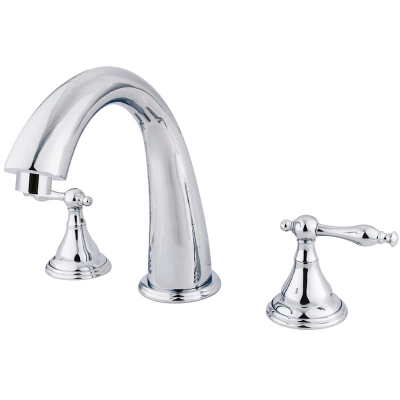 Kingston Brass Royale Deck Mounted Roman Tub Filler with Lever Handles - Polished Chrome