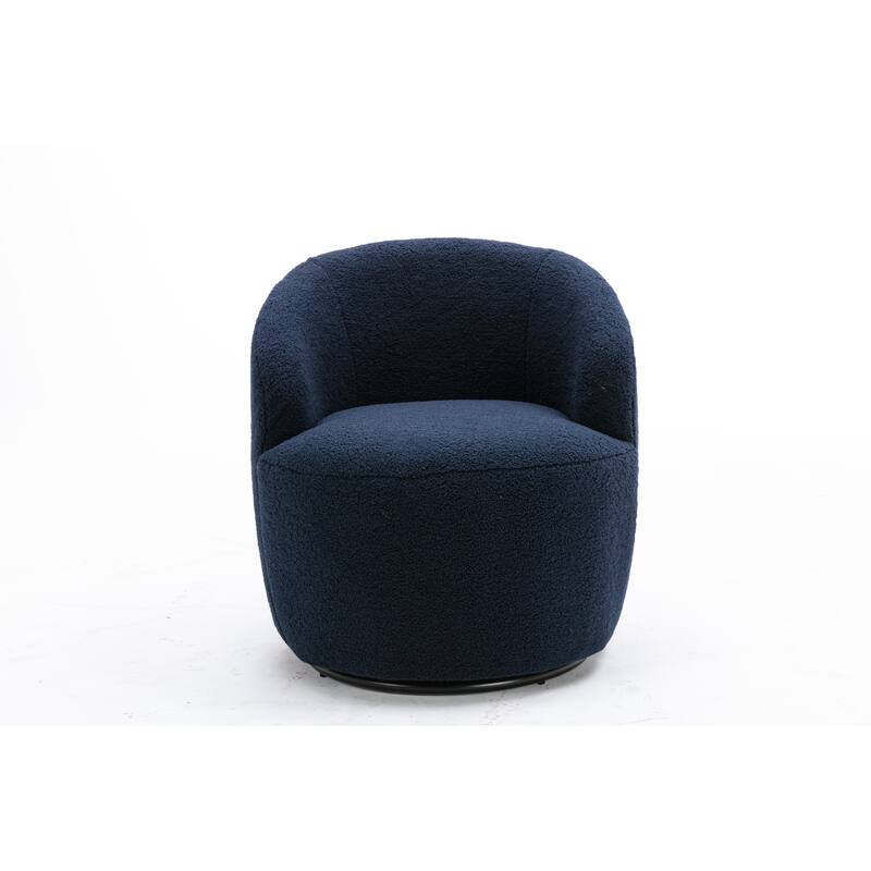 25.60" Swivel Barrel Chair, Modern Small Single Sofa Chair Comfy Round Upholstered Armchair for Living Room Bedroom
