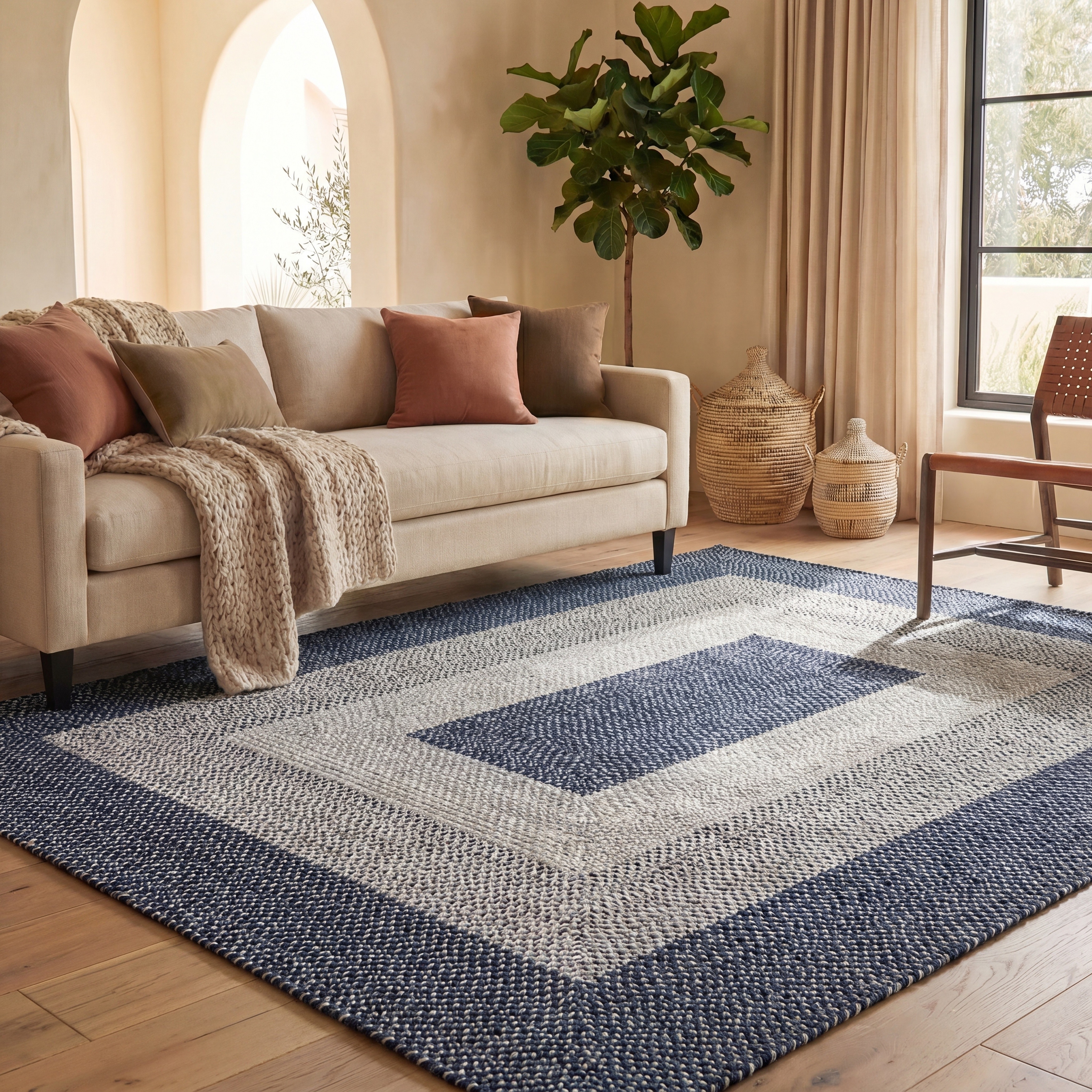 SAFAVIEH Handmade Braided Altinaj Cotton Reversible Rug