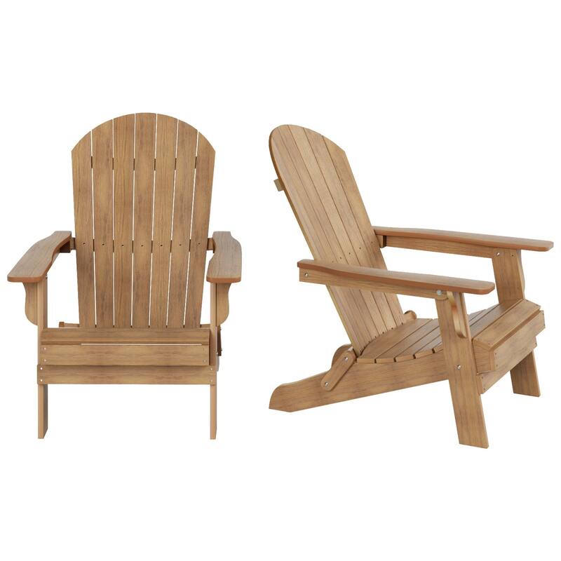 Vineyard HIPS Outdoor Folding Eco-Friendly All Weather Seashell Adirondack Chair (Set of 2)