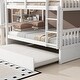 preview thumbnail 36 of 68, Rubber Wood Bunk Bed with Trundle Bed,Converted into 2 Individual Beds