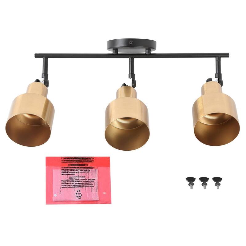 Tinka Modern Industrial 3-light Adjustable Bathroom Vanity Light Industrial Black Gold Wall Light Fixtures - L 20"xW 5.5"xH 9"
