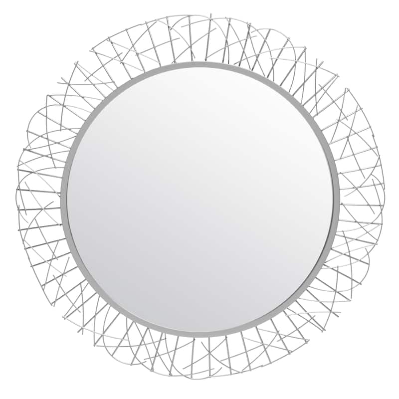 SAFAVIEH Kiersten 29-inch Round Decorative Accent Mirror - 28.8" W x 1.3" D x 28.8" H - Silver - 29Wx1Dx29H