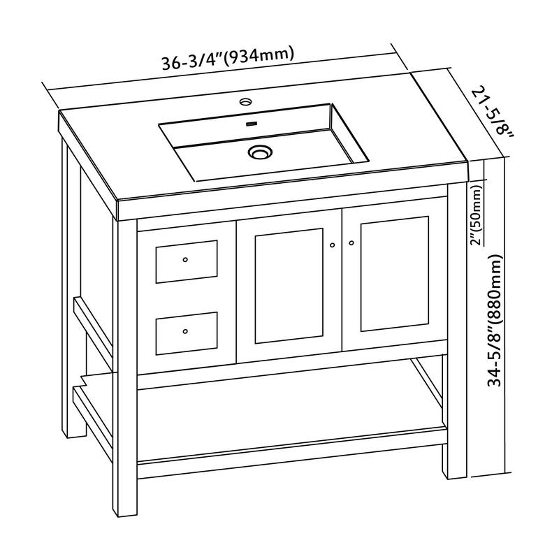 Winslow 36" Single Bathroom Vanity Set - 21D x 36W x 34H