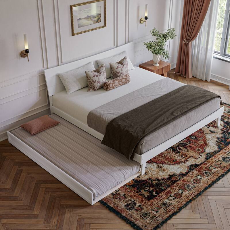 Phoenix Wood Platform Bed with Trundle