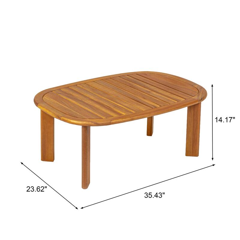 Christopher Knight Home - Acacia Wood Outdoor Patio Conversation Set