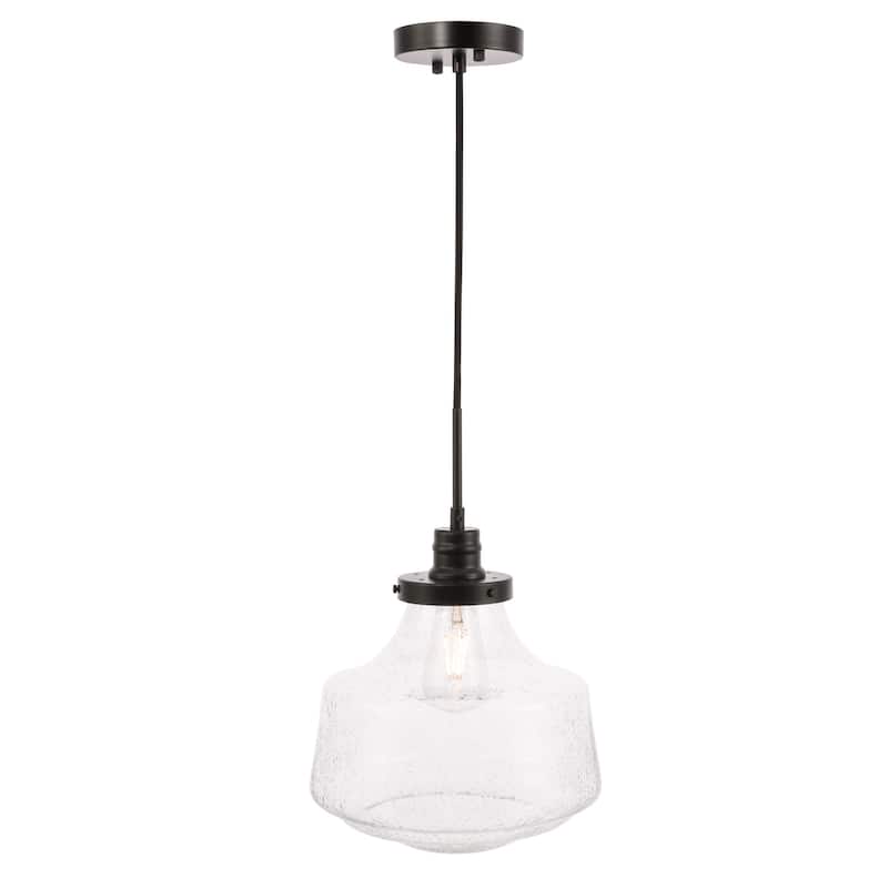 Elegant Lighting Lyle Single Light 11" Wide Pendant with Seedy Glass
