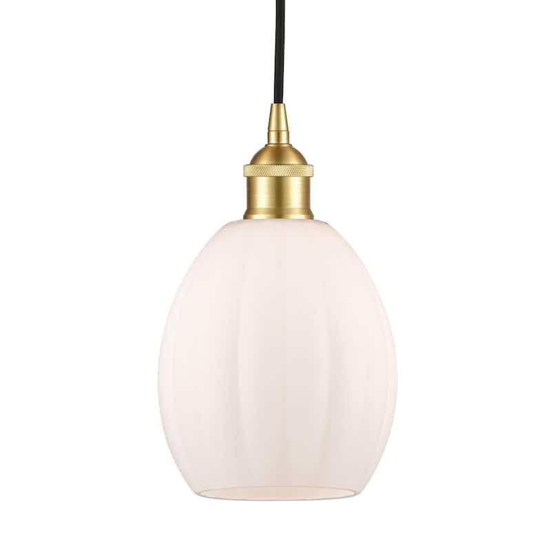Innovations Lighting 616-1P-11-6 Eaton Pendant Eaton 6" Wide Mini - Satin Gold / Matte White
