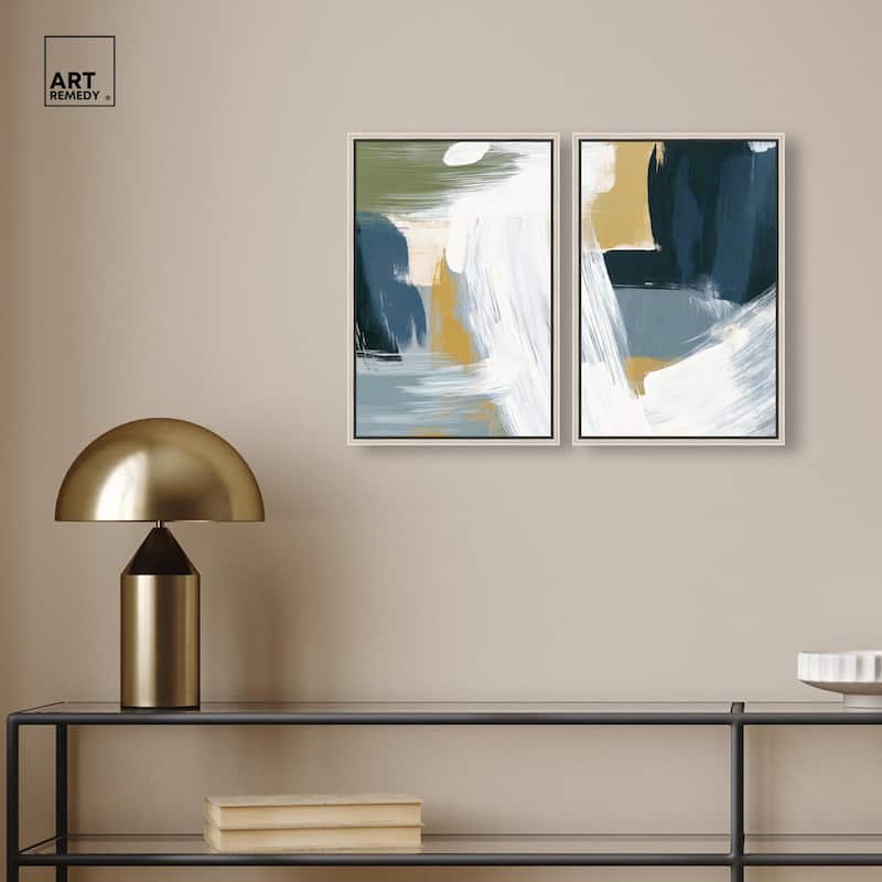 Textured Greens III Canvas Set of 2 by Art Remedy