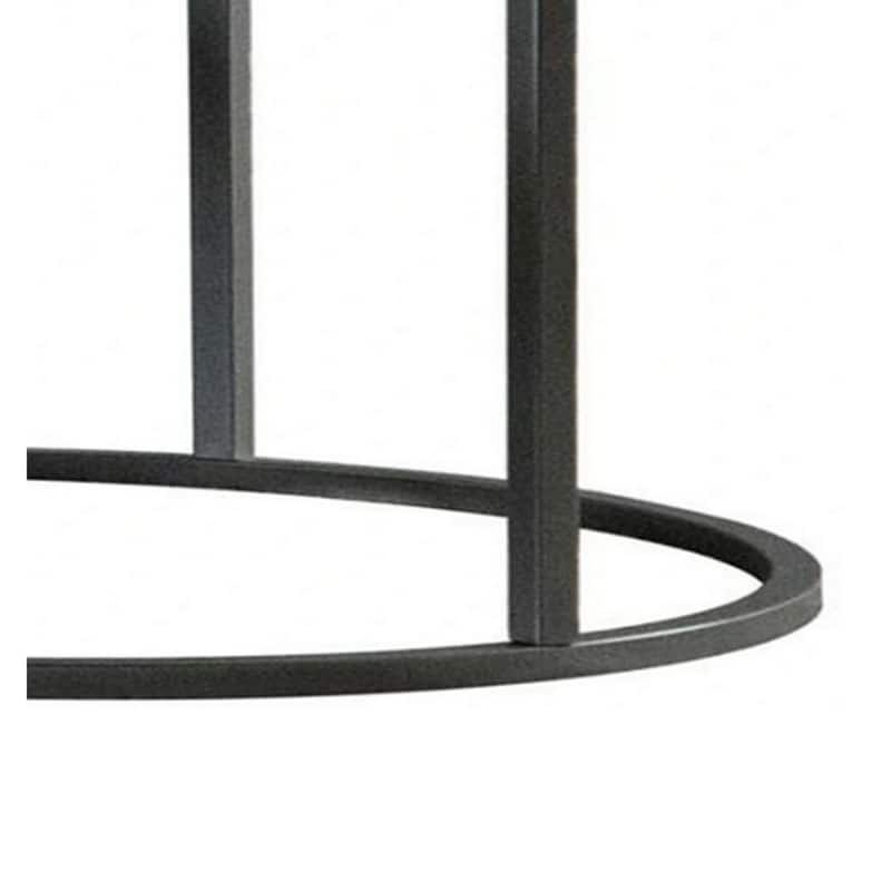 35 Inch 2 Piece Nesting Coffee Table Set, Round Gray Faux Marble Tabletop