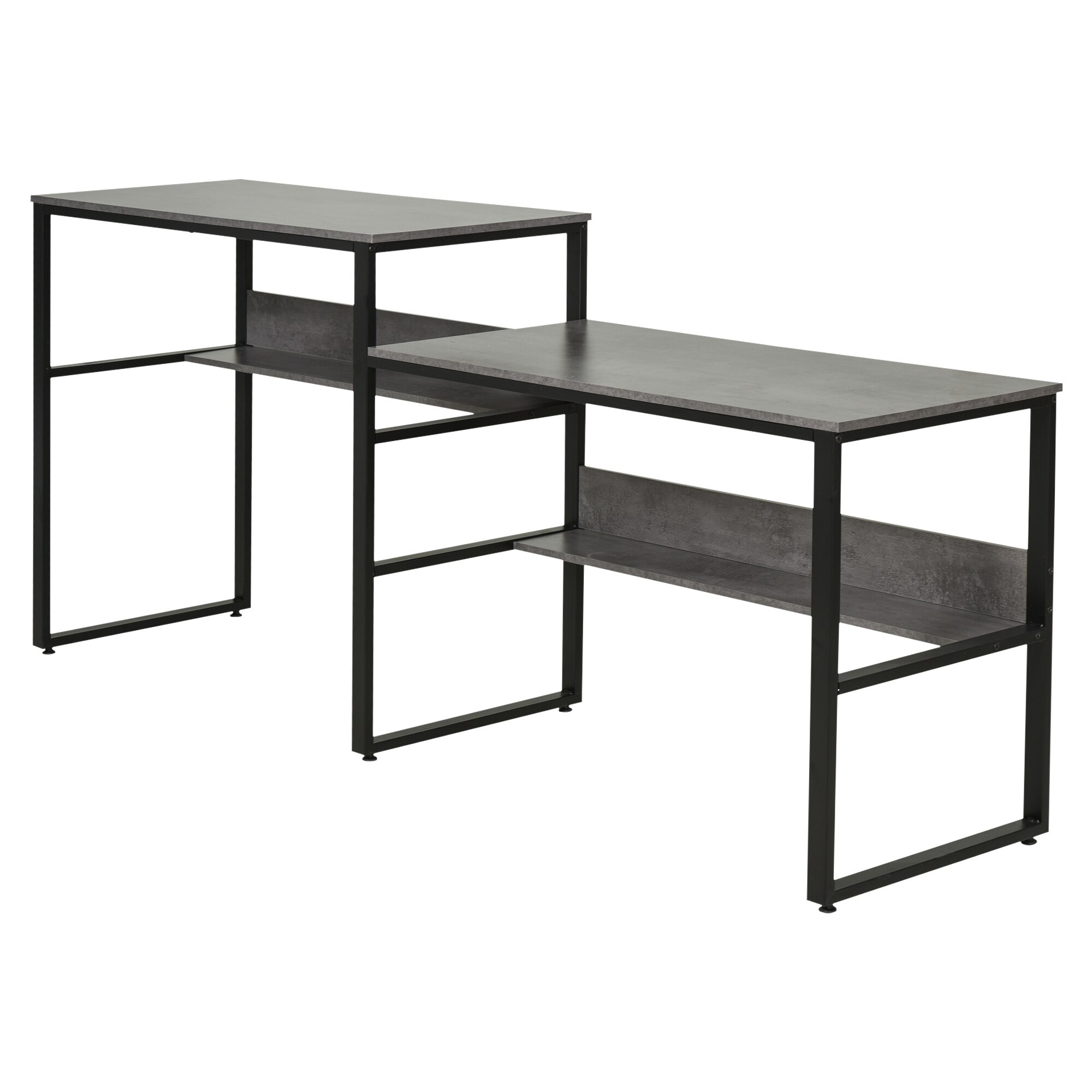 Homcom Industrial Style Double Sided Computer Desk With Strong Steel Metal Frame Two Large Work Surfaces Overstock 31978845