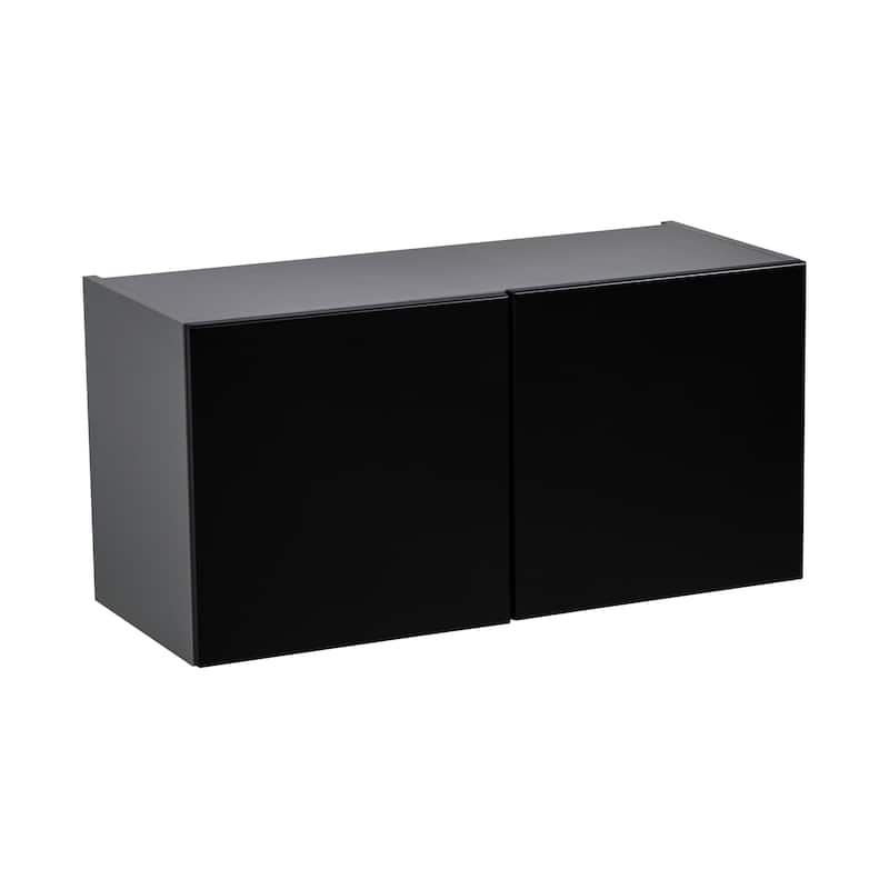 36" x 18" Wall Cabinet-Double Door-Grey - 36 x 18 x 12 - Black