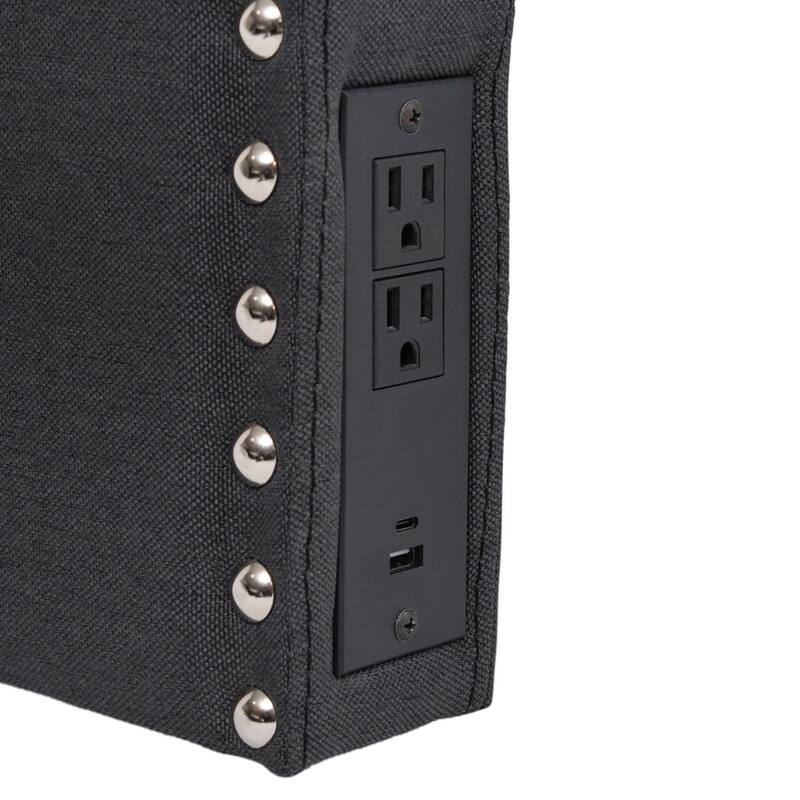 Contoured Headboard with 2 Power Outlets, 1 USB and 1 USB-C Port