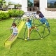 preview thumbnail 11 of 10, Geometric Dome Climber with Extended Wavy Slide and 2 Rest Platforms Perfect for Both Girls or Boys - 159.6"L x 123.6"W x 52.8"H