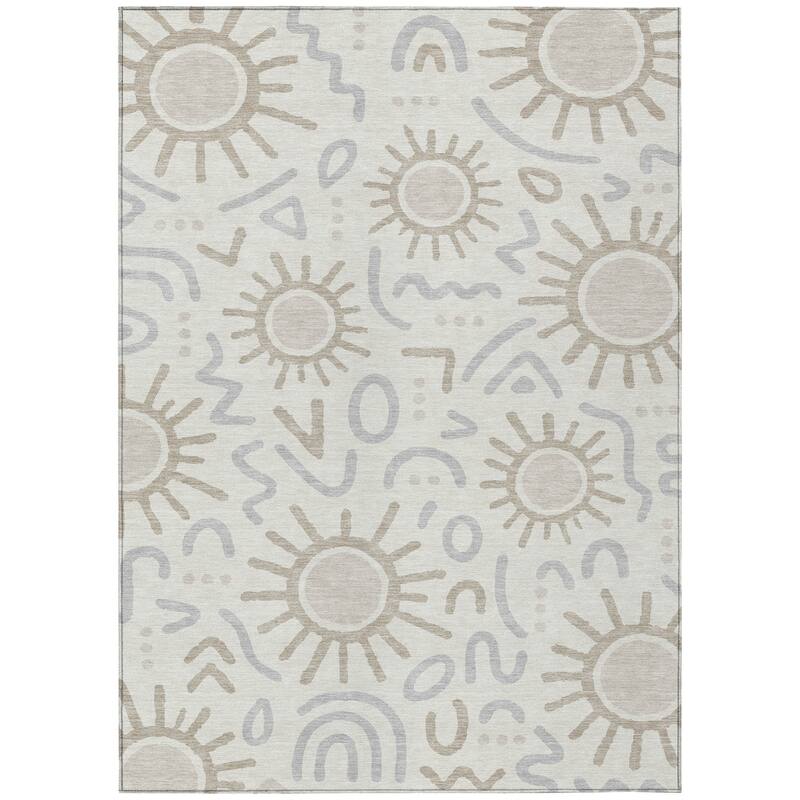 Machine Washable Indoor/ Outdoor Modern Sol Chantille Rug