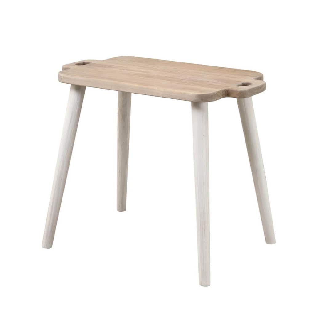 Last Chance Pine Side Table, Brown/ White