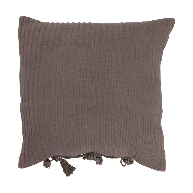 Woven Cotton Pillow with Tassel Ties