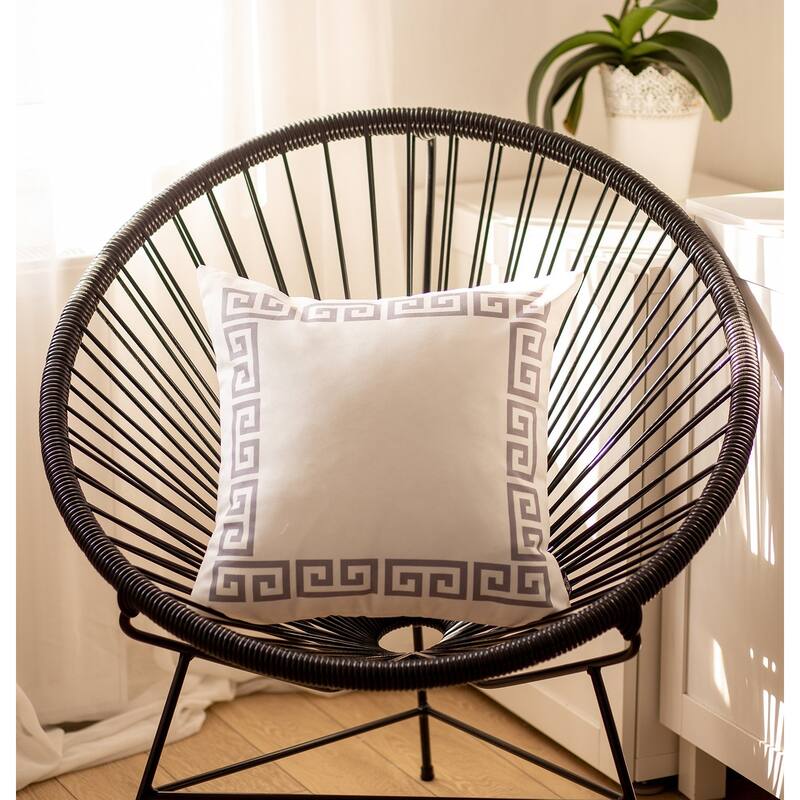 Geometric Greek Key Design Printed Decorative Throw Pillow Cover