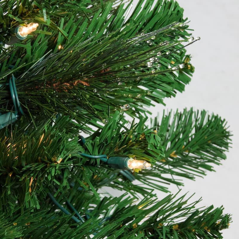 Pre-Lit Canterbury Spruce with Dewdrops Artificial Christmas Tree - 7.5' - Clear Lights - 7.5 Foot