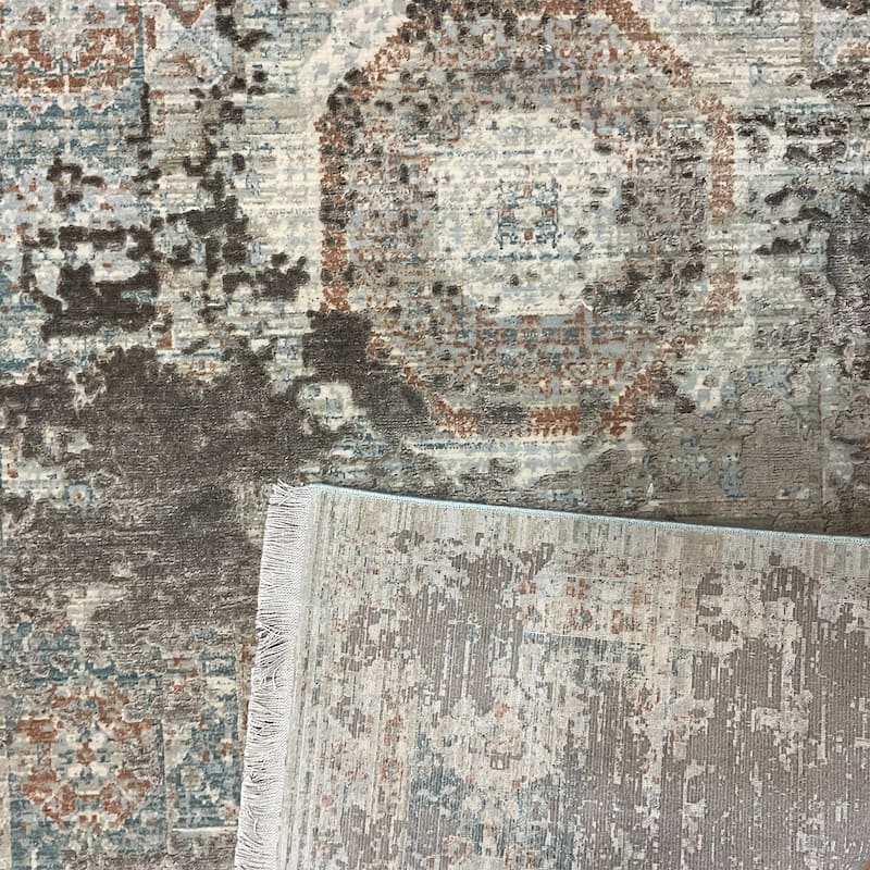 HERAT ORIENTAL Turkish Modern Erased Design Wool & Silk Rug - 2'7" x 4'11"