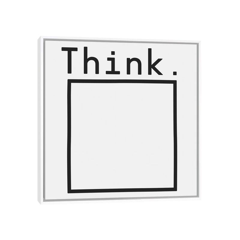 iCanvas "Think" by Florent Bodart Framed Canvas Print - White - 12x12