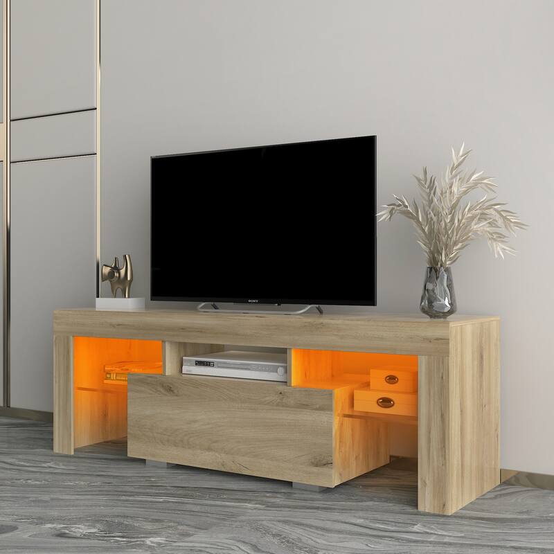 55-Inch Modern TV Stand with LED RGB Lights