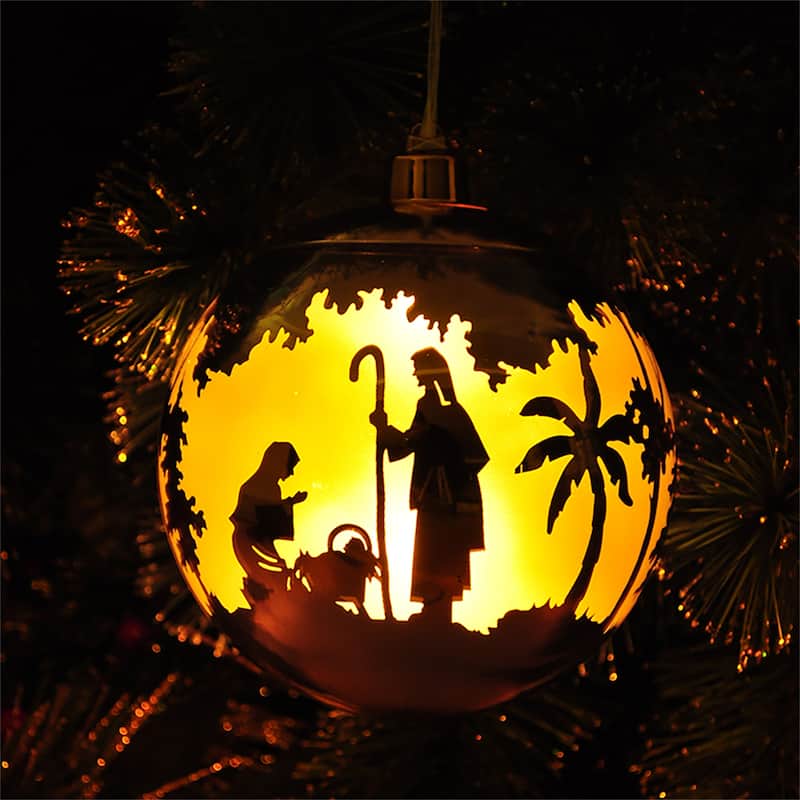 Antique Bronze Mercury Glass Ball Ornament Hanging Christmas Ornaments - Tan