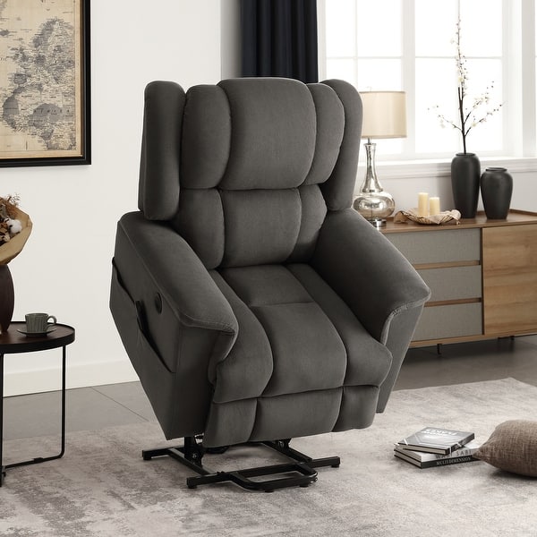 slide 2 of 14, Power Lift Recliner Chair for Elderly with Heat and Massage,Infinite Position and USB Charge Port Grey