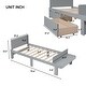 preview thumbnail 7 of 26, Stylish Twin/ Full Size Platform Bed Frame with Footboard Bench and 2 Storage Drawers, Pine Wood Platform Bed Frame for Bedroom