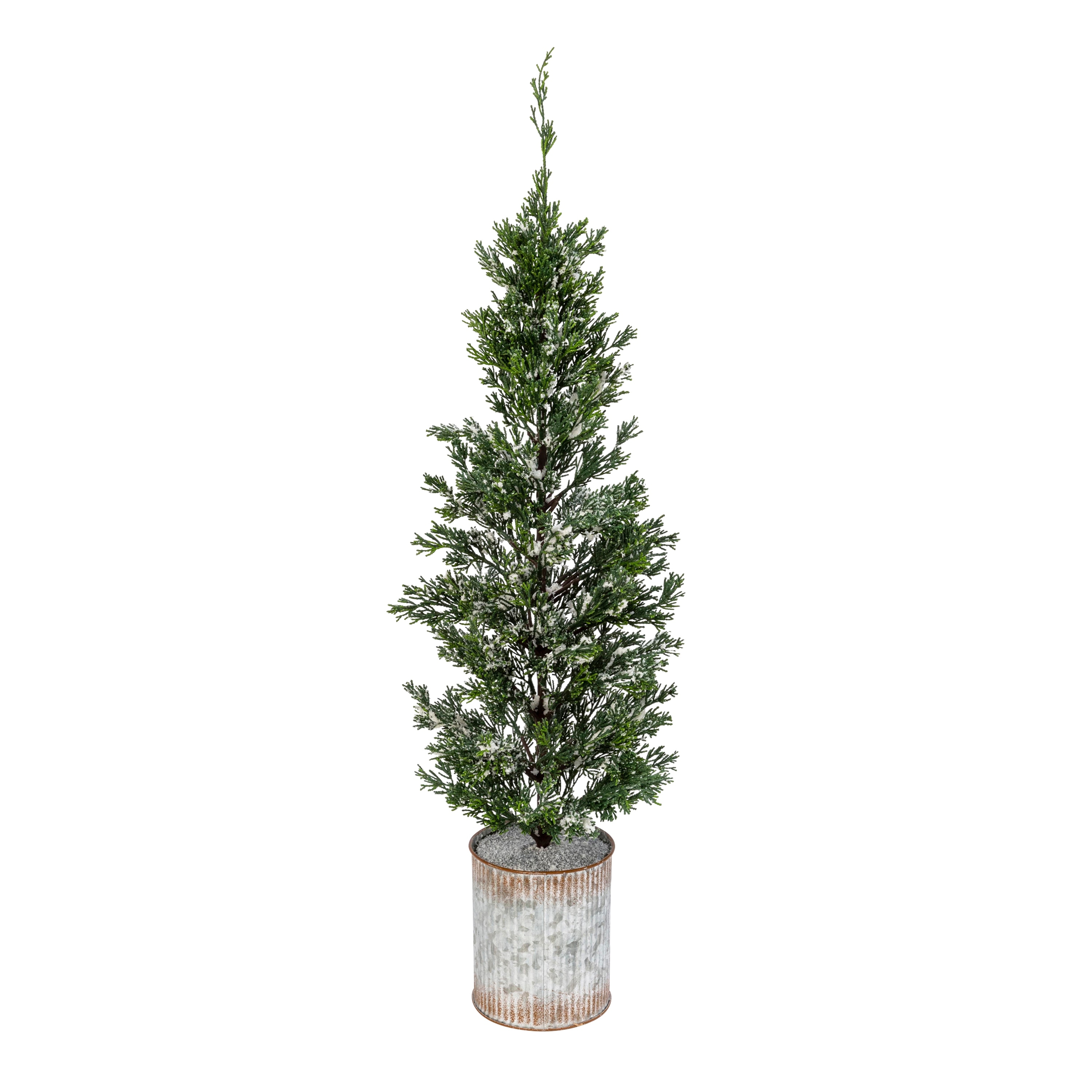35 in Snowy Pine Tree in a Tin Pot