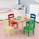 preview thumbnail 3 of 10, Costway Kids 5 Piece Table Chair Set Pine Wood Multicolor Children