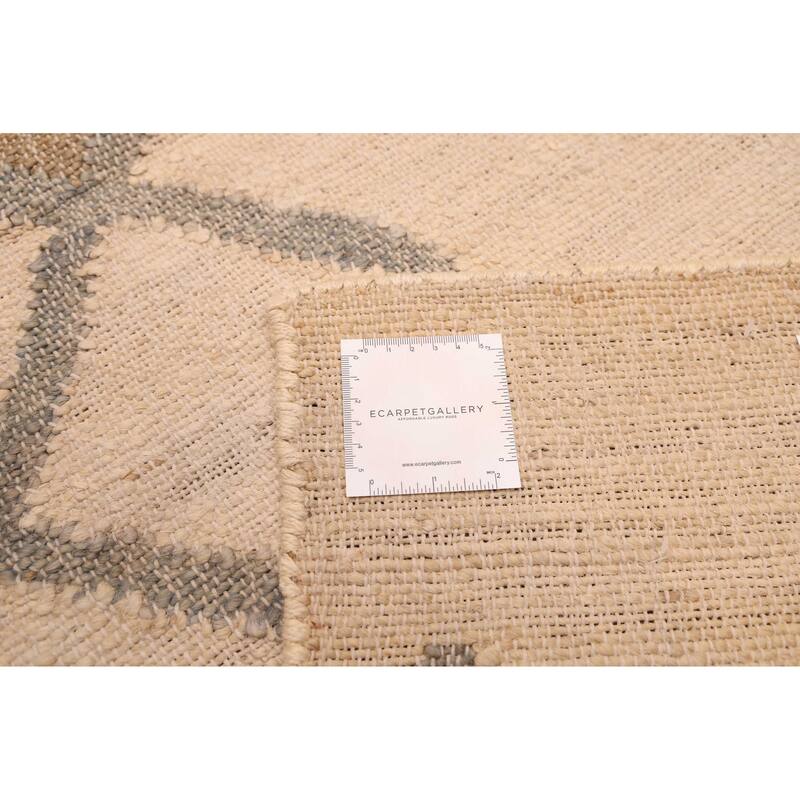 ECARPETGALLERY Flat-Weave Palas Denizli Cream Jute Kilim - 5'4 x 7'4
