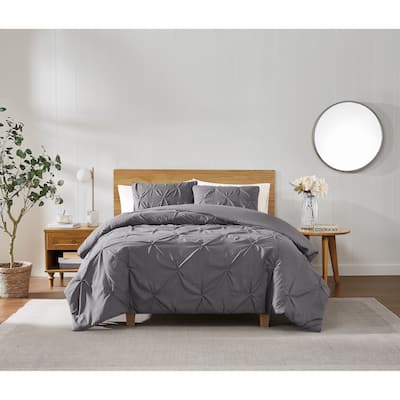 Truly Soft Pinch Pleat Solid 3 Piece Duvet Set