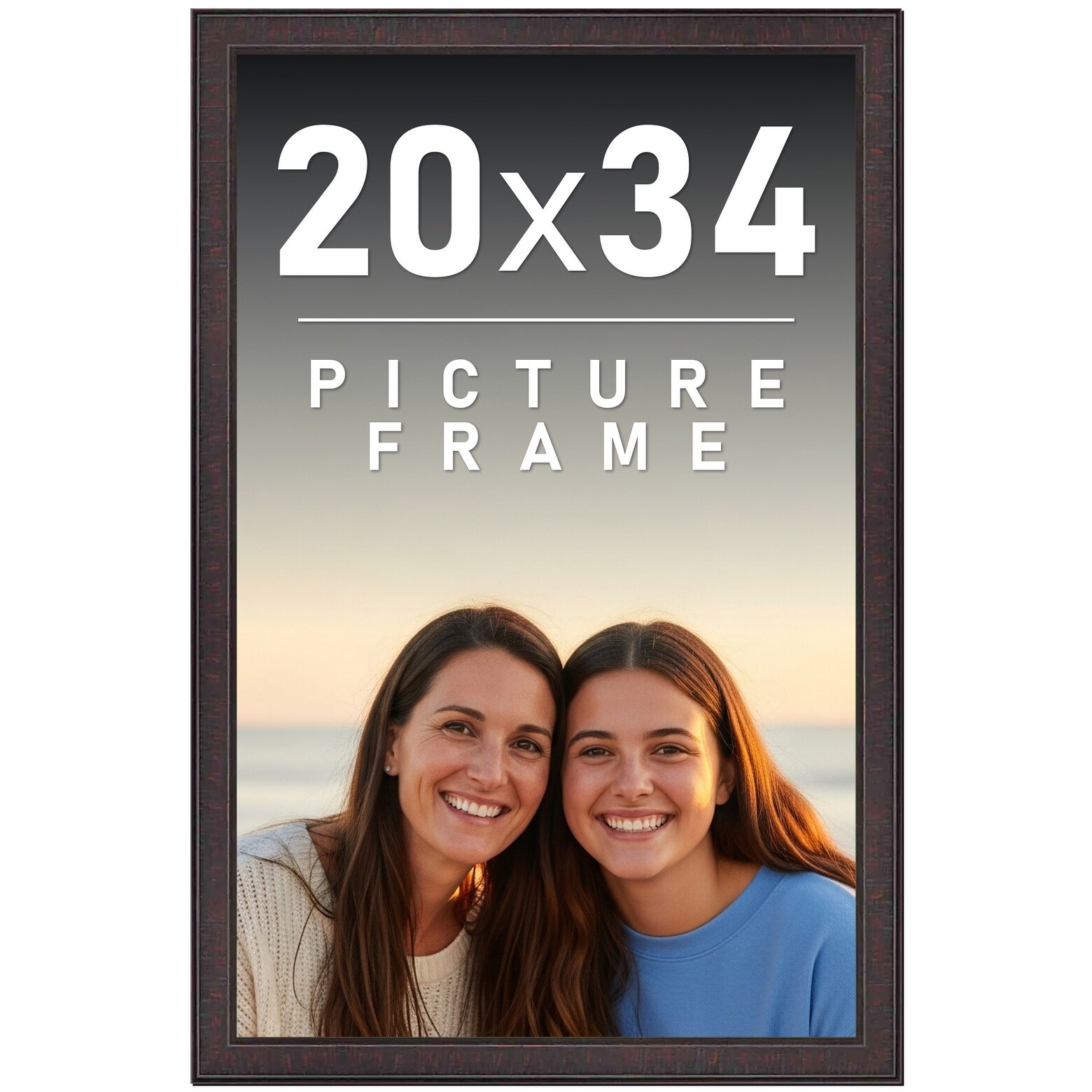 20x34 Frame Brown Solid Wood Picture Frame - Complete Modern Photo