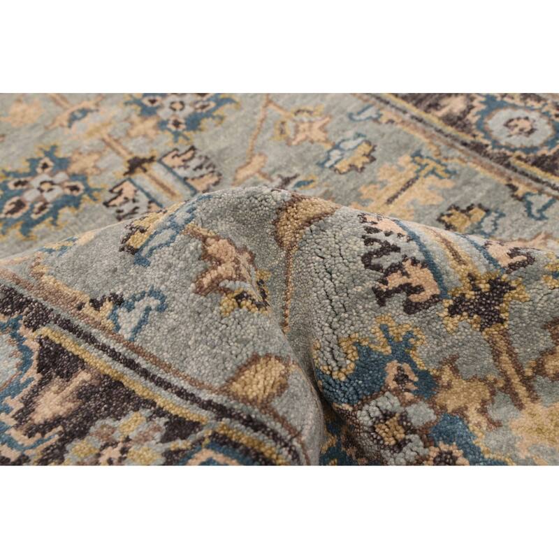 ECARPETGALLERY Hand-knotted Finest Agra Jaipur Teal Wool Rug - 2'6 x 7'11