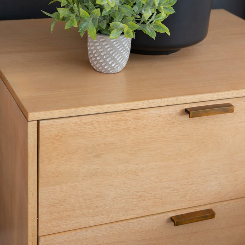 Carter Wooden 2-Drawer Mid Century Nightstand