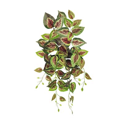 Green Red Artificial Coleus Ivy Leaf Vine Hanging Plant Greenery Foliage Bush 24in - 24" L x 12" W x 6" DP