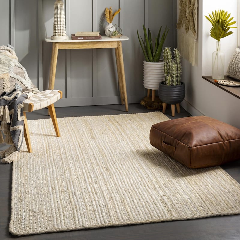 Livabliss Natural Braids Country Solid Area Rug - Cream - 8' x 10'