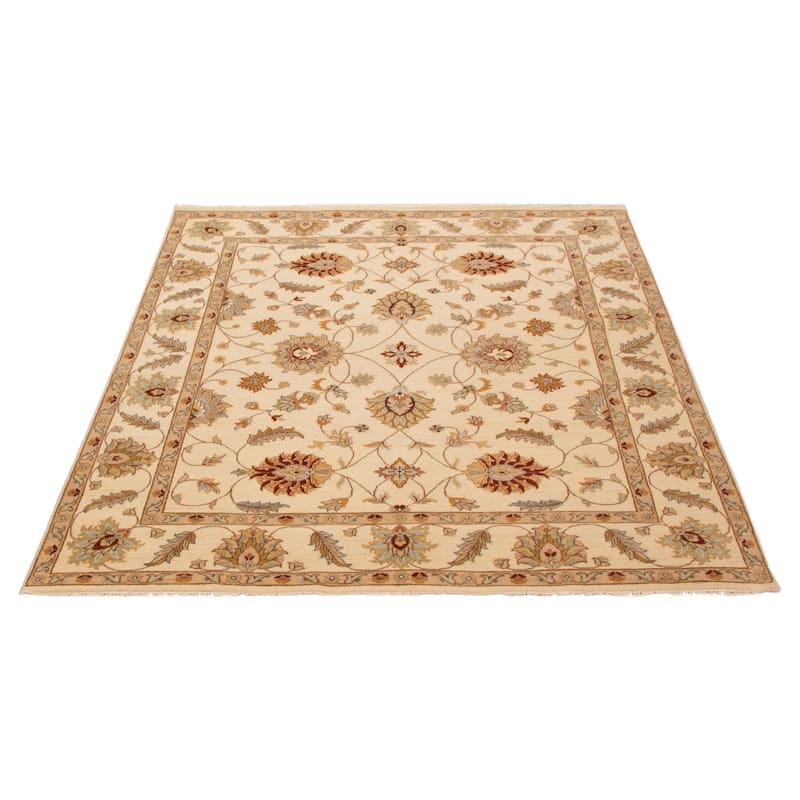 ECARPETGALLERY Hand-knotted Jamshidpour Cream Wool Rug - 6' 5" x 7' 10"